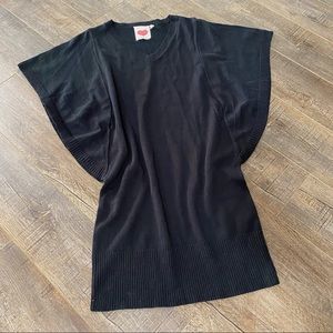 Derek Heart Black Knit Dress Angel Wing Sleeves Size Medium Knitted